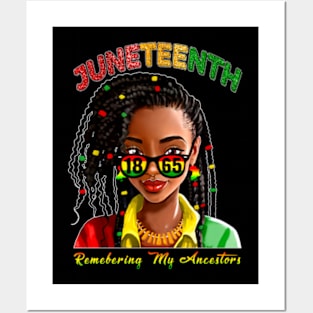 Juneteenth Loc'd Hair Black Woman Remebering My Ancestors Posters and Art